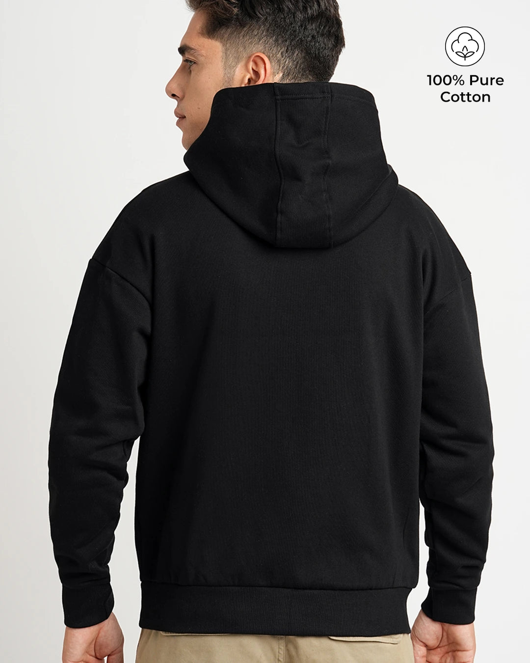 Black - Oversized Zipper Hoodie
