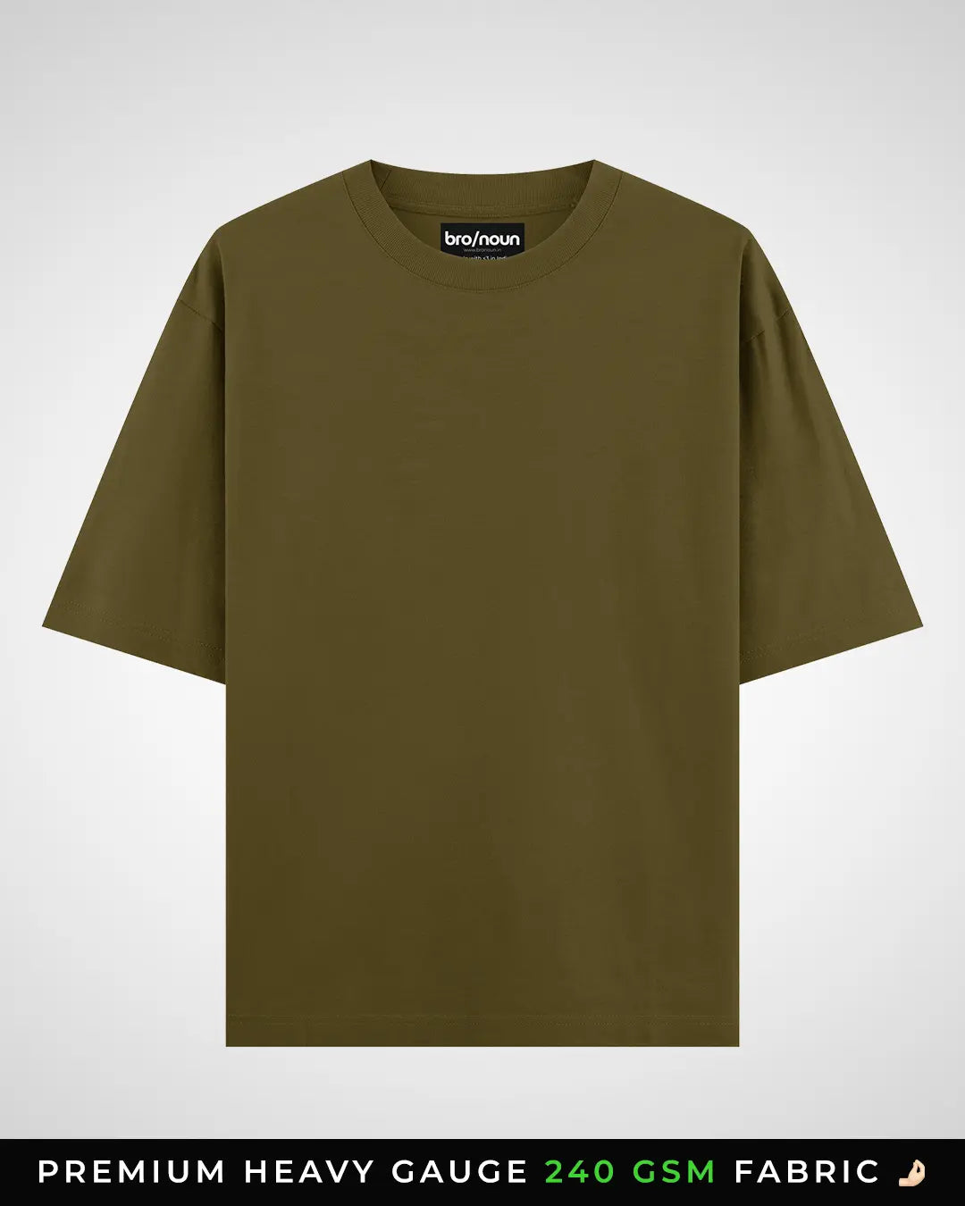 Olive Green Oversized T-shirt - Main Image