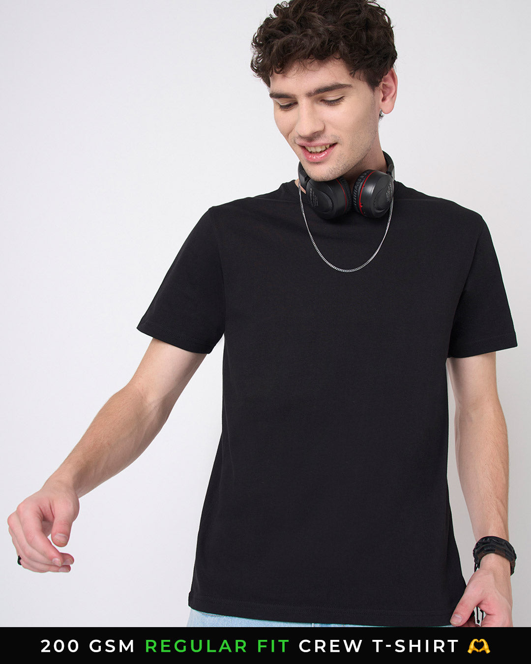 Midnight Black - Regular Fit Crew T-shirt