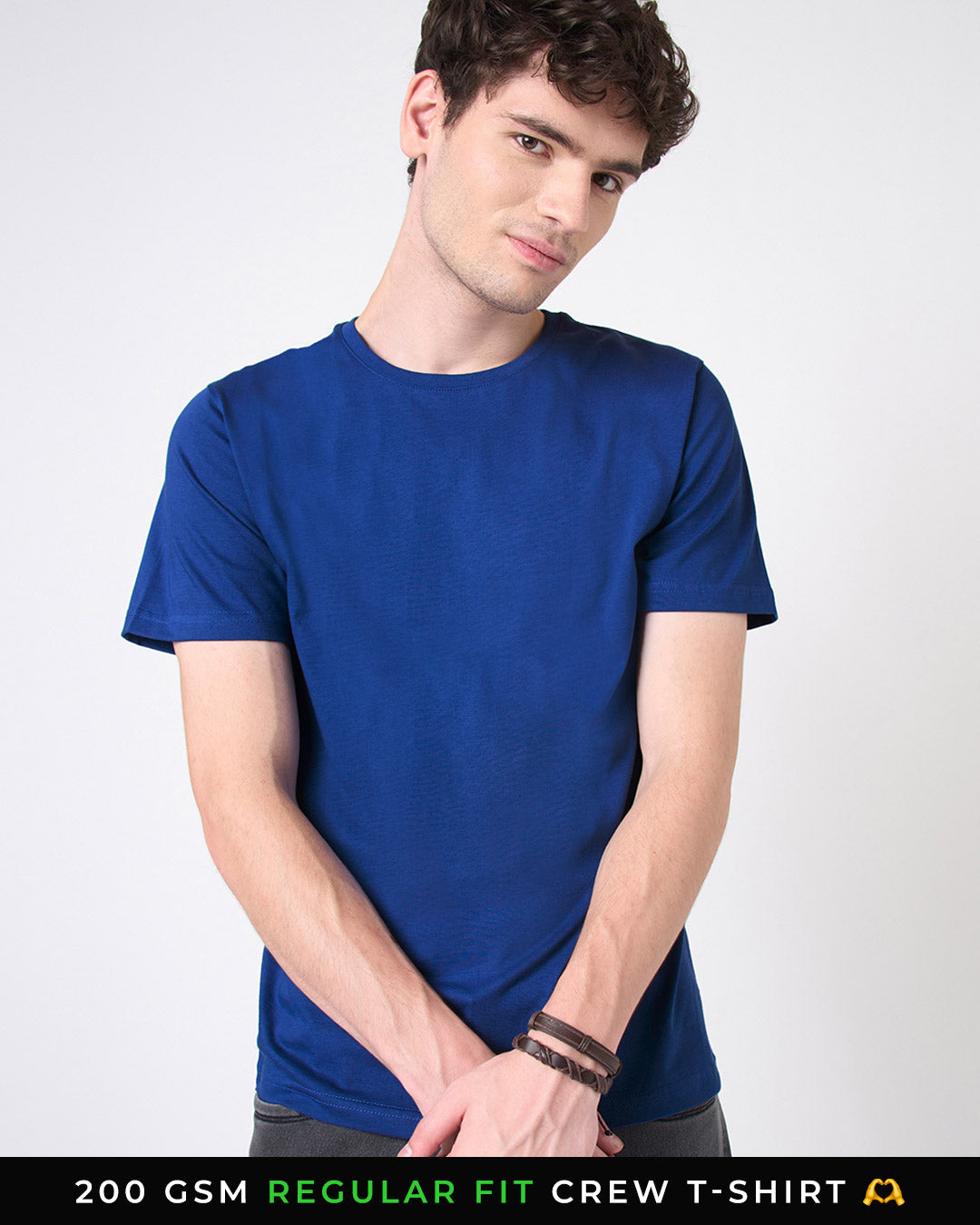 Indigo Blue - Regular Fit Crew T-shirt