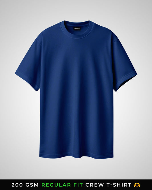 Indigo Blue - Regular Fit Crew T-shirt