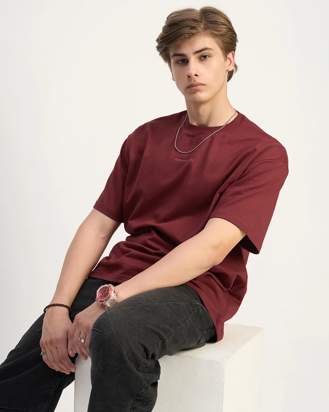 Maroon - 240 GSM Broversized T-shirt