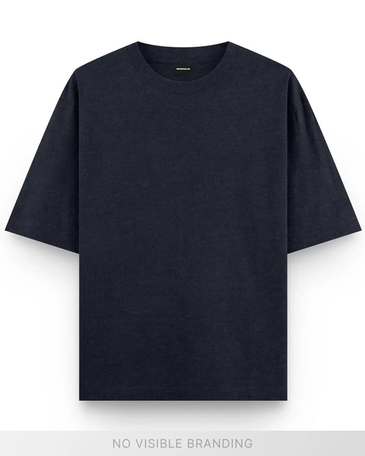 Navy Melange - 260 GSM Broversized T-shirt