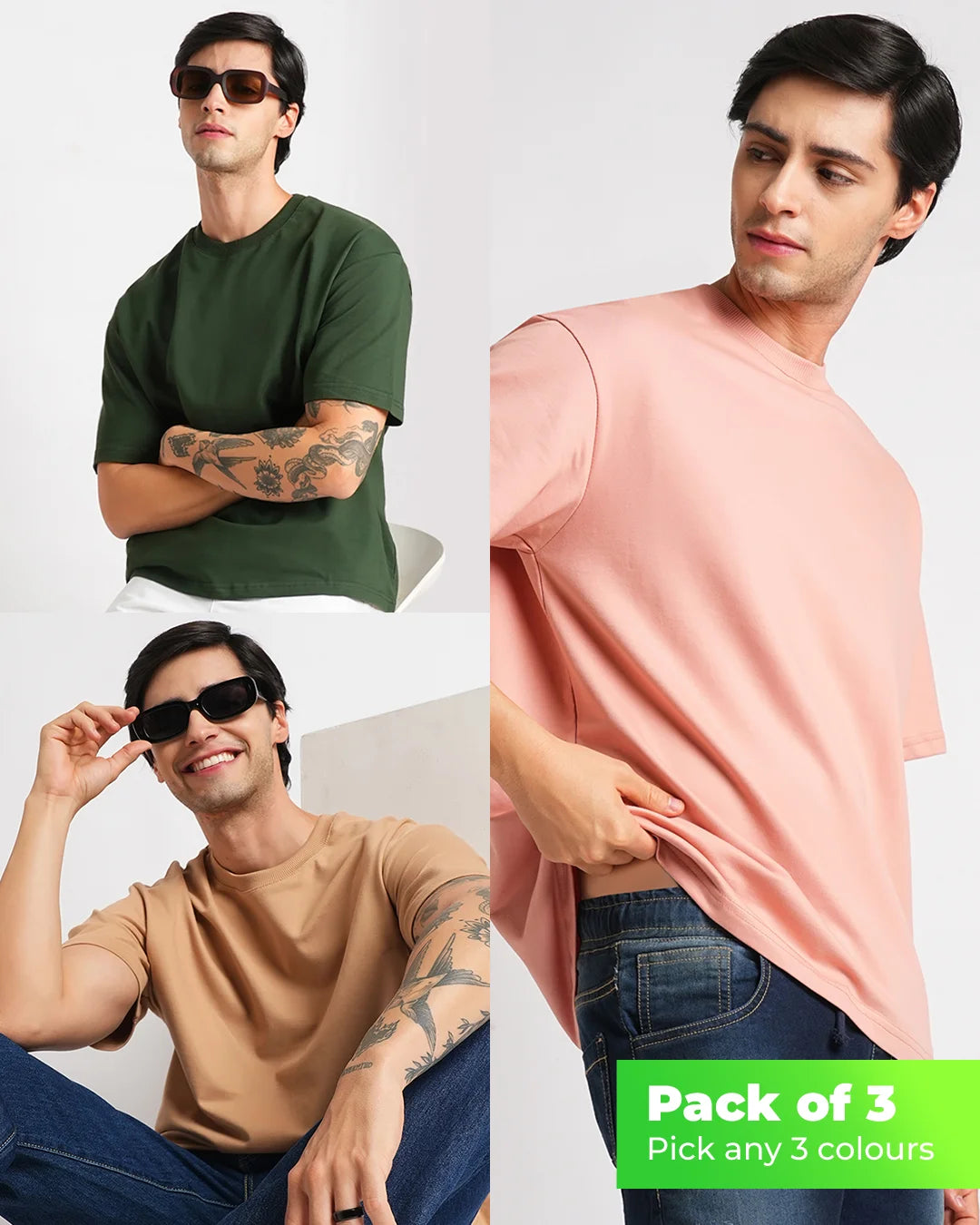 Pack of 3 - Oversized T-shirts